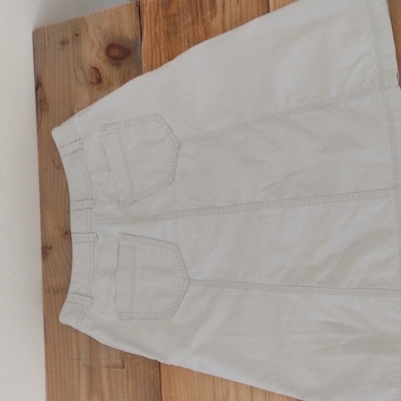 Eddie Bauer 100% Cotton Khaki Knee Length Button Front A-Line Skirt Size 2 - Picture 7 of 11